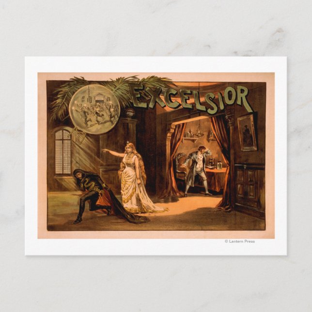 Excelsior Theatrical Play Poster #1 Postcard (Front)
