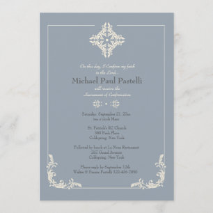 Exceptional Cross Blue Religious Invitation