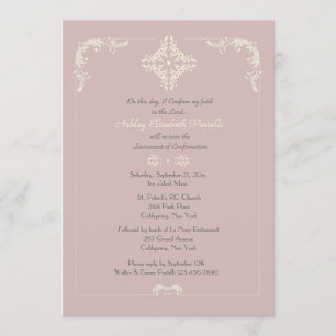 Exceptional Cross Pink Religious Invitation