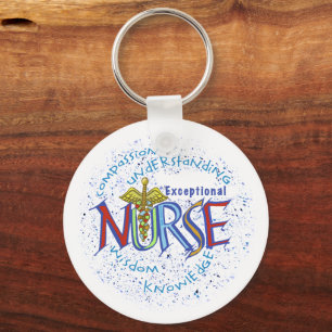 Exceptional Nurse Motto  Keychain