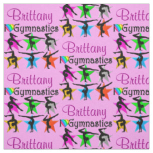 EXCEPTIONAL PINK PERSONALIZED GYMNAST FABRIC