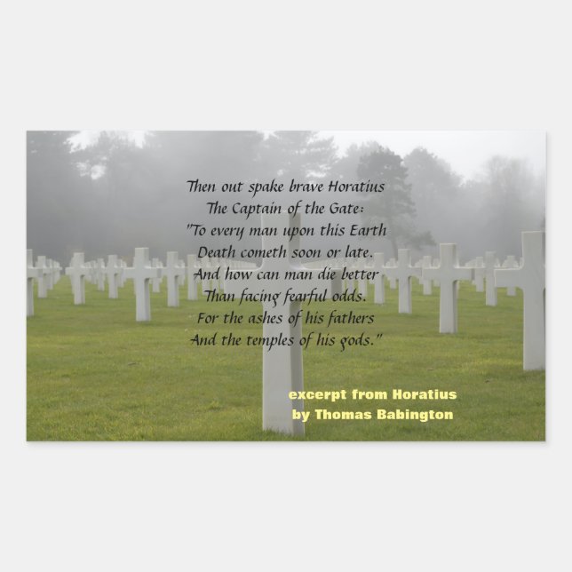 Excerpt From Horatius  Sticker (Front)
