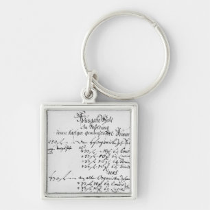 Excerpt from J.S. Bach's salary payment Keychain