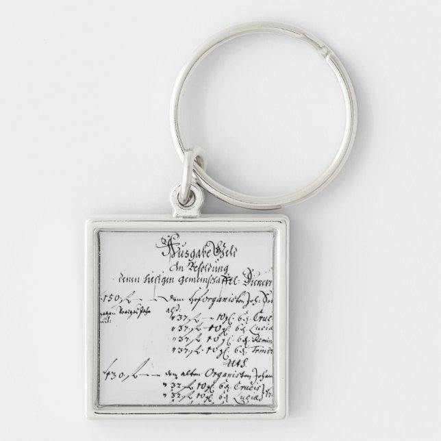 Excerpt from J.S. Bach's salary payment Keychain (Front)