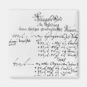 Excerpt from J.S. Bach's salary payment Magnet