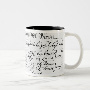 Excerpt from J.S. Bach's salary payment Two-Tone Coffee Mug