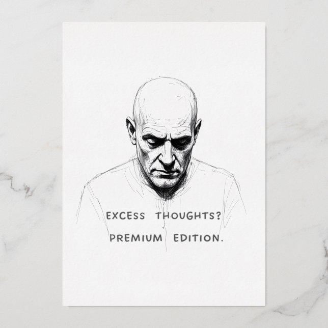 Excess Thoughts? Premium Edition Foil Holiday Card (Front)