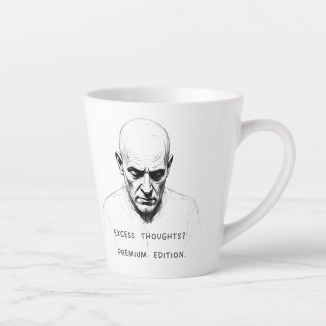 Excess Thoughts? Premium Edition Latte Mug (Right)
