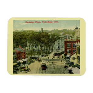 Exchange Place, Waterbury, Connecticut Vintage  Magnet