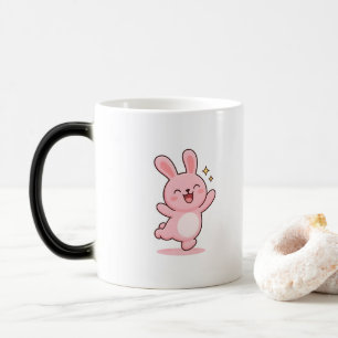 Excited Bunny Minimal Kawaii Style Magic Mug