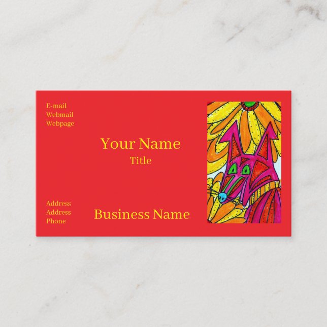 Excited Colourful Dog Business Cards (Front)