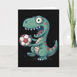 Excited Dinosaur Soccer For Juric And Fossil Lover Card
