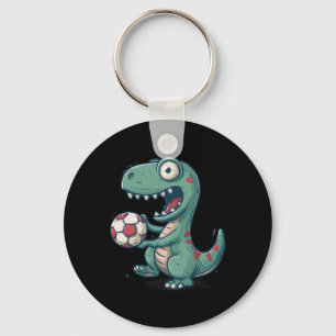 Excited Dinosaur Soccer For Juric And Fossil Lover Keychain