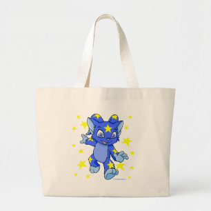 Excited Starry Acara with star burst Large Tote Bag