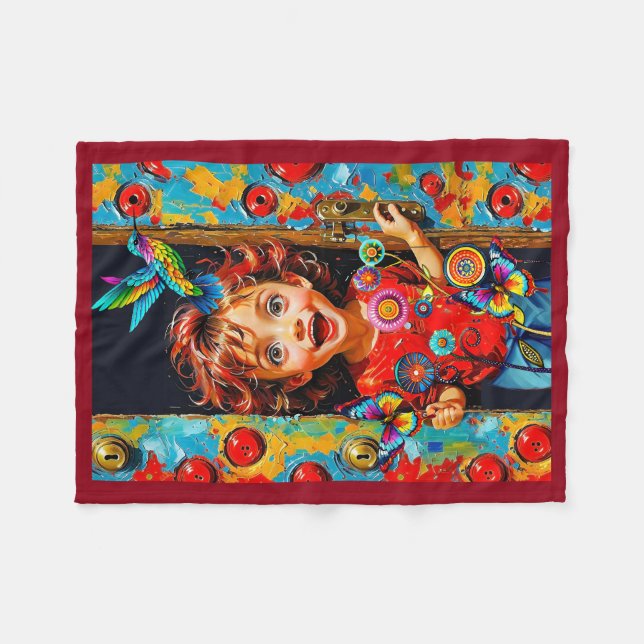 Excited To Greet A New Day Fleece Blanket (Front (Horizontal))