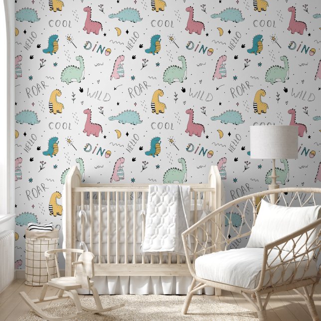 Exciting and Cheerful Dinosaur World  Wallpaper (Kids)