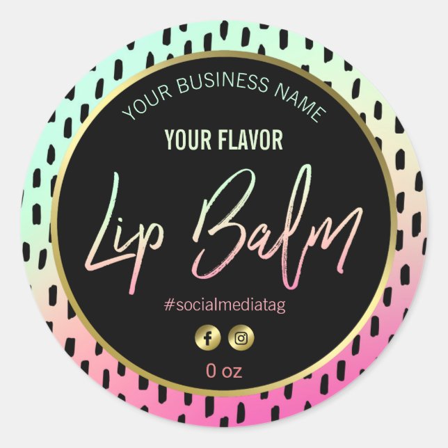 Exciting Bold Design Lip Balm Labels (Front)
