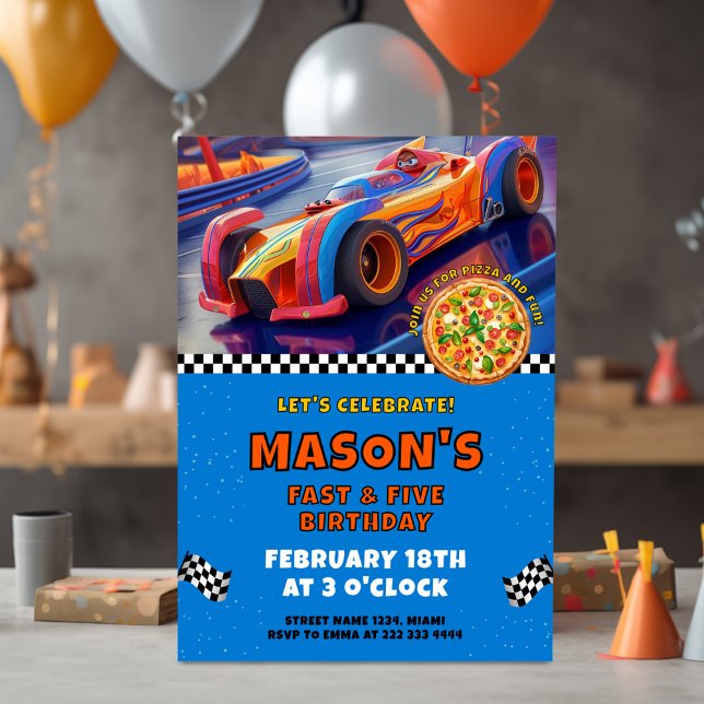 Exciting Speedway Celebration Birthday Invitation (Creator Uploaded)
