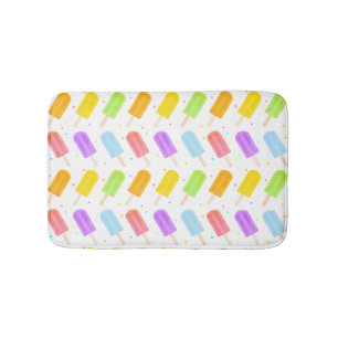 Exciting Tasty Summer Watercolour Popsicle Pattern Bath Mat