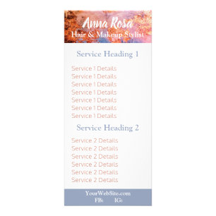 * Exciting Watercolor Abstract Pink Gold Blue Rack Card