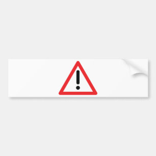 exclamation mark traffic icon bumper sticker