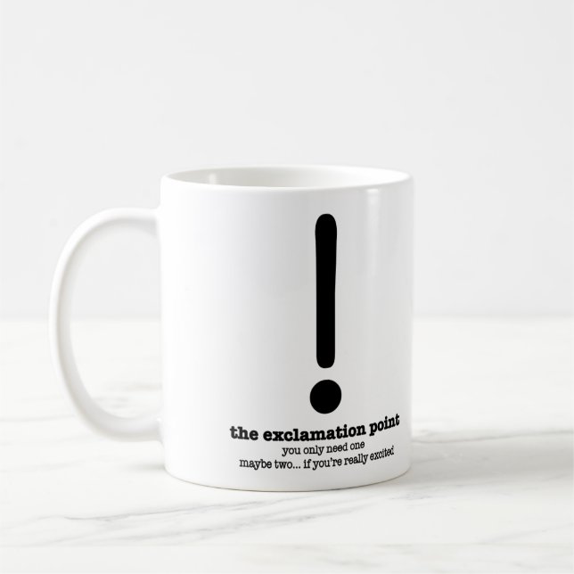 Exclamation Point Grammar Mug Funny Punctuation (Left)
