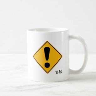 Exclamation point road sign! coffee mug