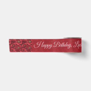 Exclusive Anemones Flower Boho Birthday Satin Ribbon
