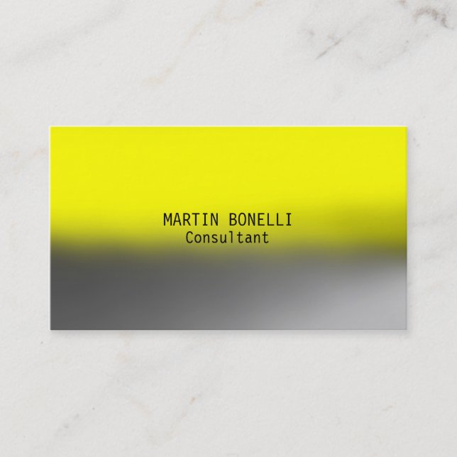Exclusive Attractive Plain Yellow Grey Business Card (Front)