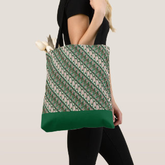 Exclusive Batik Parang Two Tone Pattern Green Tote Bag