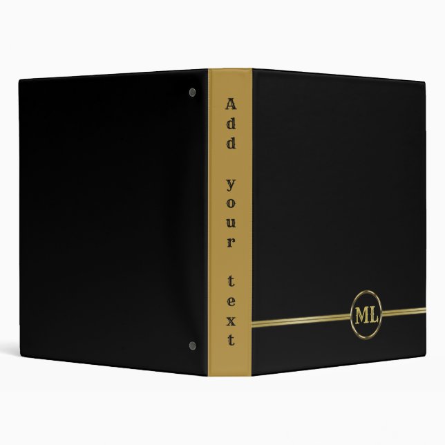 Exclusive gold logo Monogram on black Binder (Background)