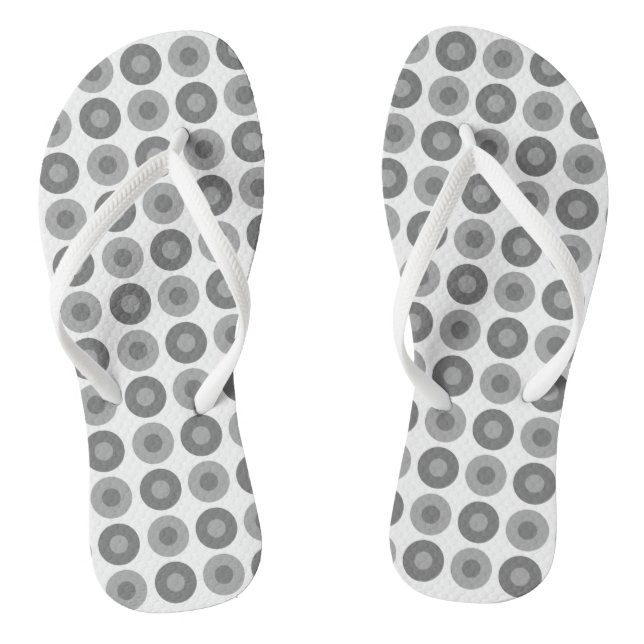 Exclusive Grey Circles Men Women Flip Flops (Footbed)