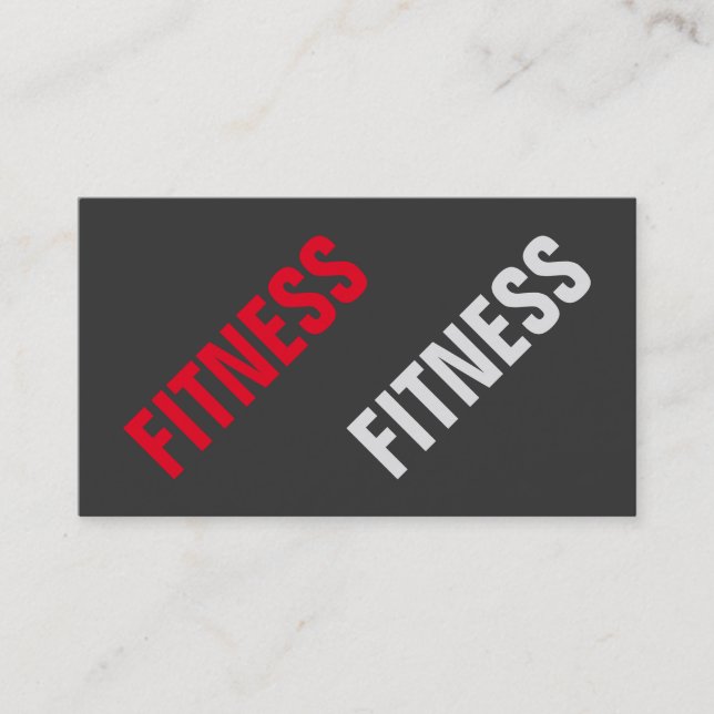 Exclusive Grey Red Unique Special Personal Trainer Business Card (Front)