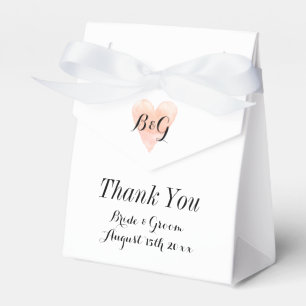 Exclusive hand-drawn coral pink heart wedding favor box