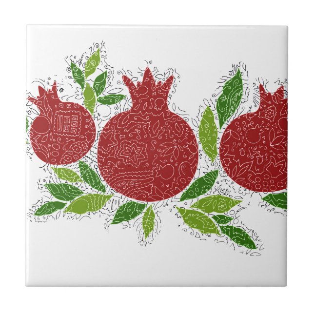 Exclusive jewish israeli design made in Jerusalem Tile (Front)