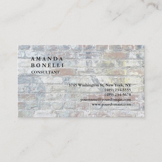 Exclusive Modern Wall Trendy Minimalist Chic Business Card (Front)
