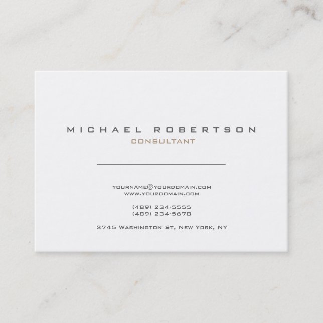 Exclusive modern white clean business card (Front)