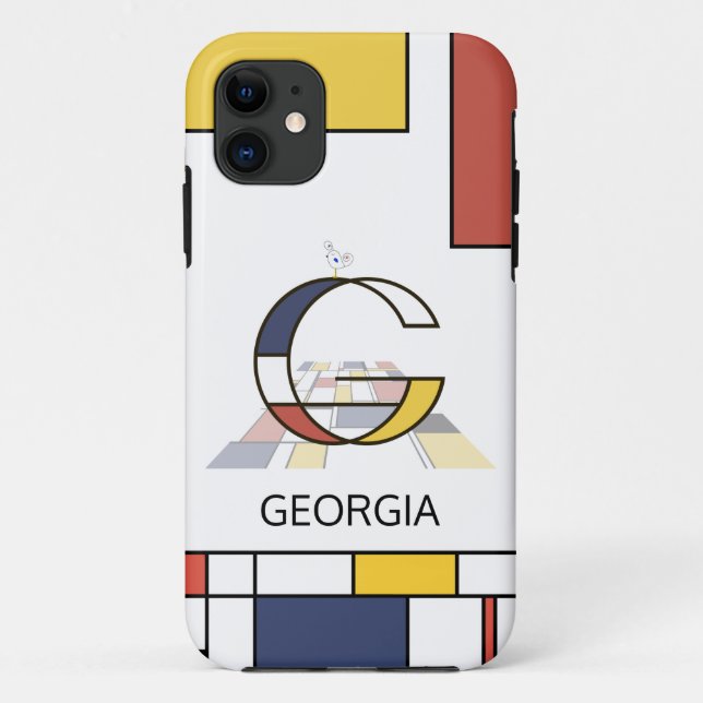 Exclusive Neoplasticism Art Monogram. Letter G Case-Mate iPhone Case (Back)