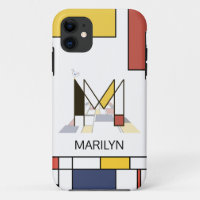 Exclusive Neoplasticism Art Monogram. Letter M