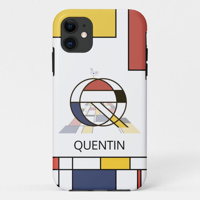 Exclusive Neoplasticism Art Monogram. Letter Q Case-Mate iPhone Case (Back)