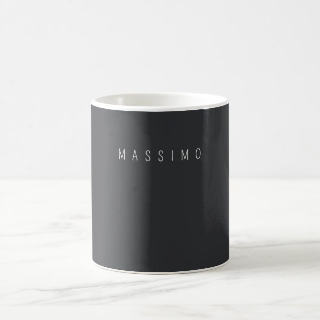 Exclusive Personal Classical Black White Own Name Coffee Mug (Center)