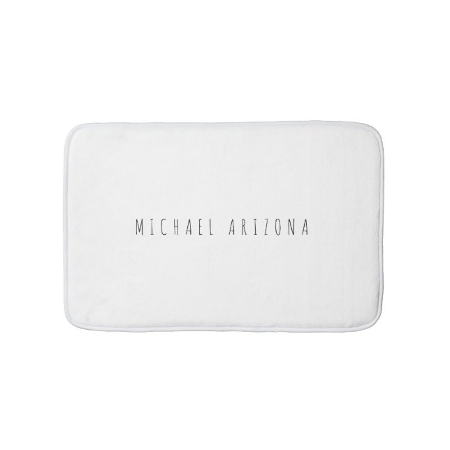 Exclusive Personal Modern Add Name Minimalist Bath Mat (Front)