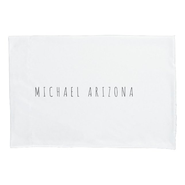 Exclusive Personal Modern Add Name Minimalist Pillowcase (Front)