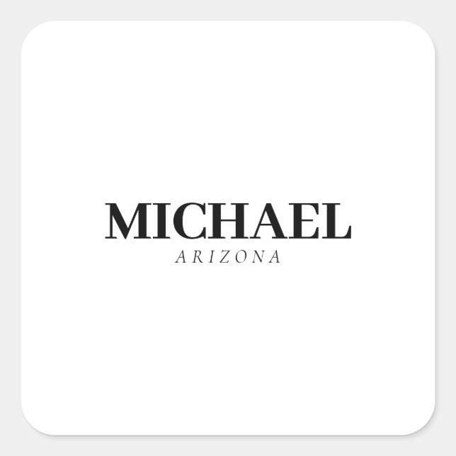 Exclusive Personal Modern Add Name Square Sticker (Front)