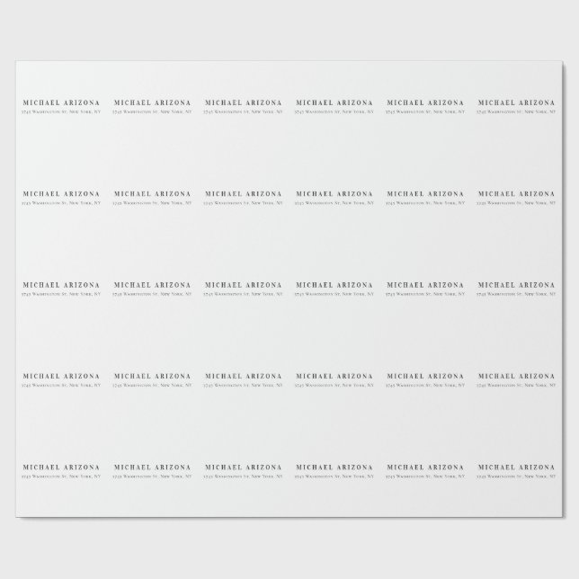 Exclusive Personal Modern Add Name Wrapping Paper (Flat)