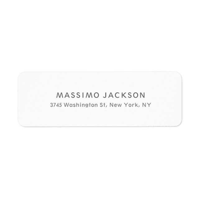 Exclusive Personal Modern Return Address Label (Front)