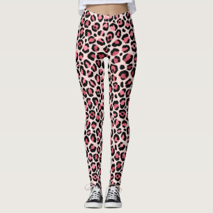 Exclusive pink leopard abstract  leggings