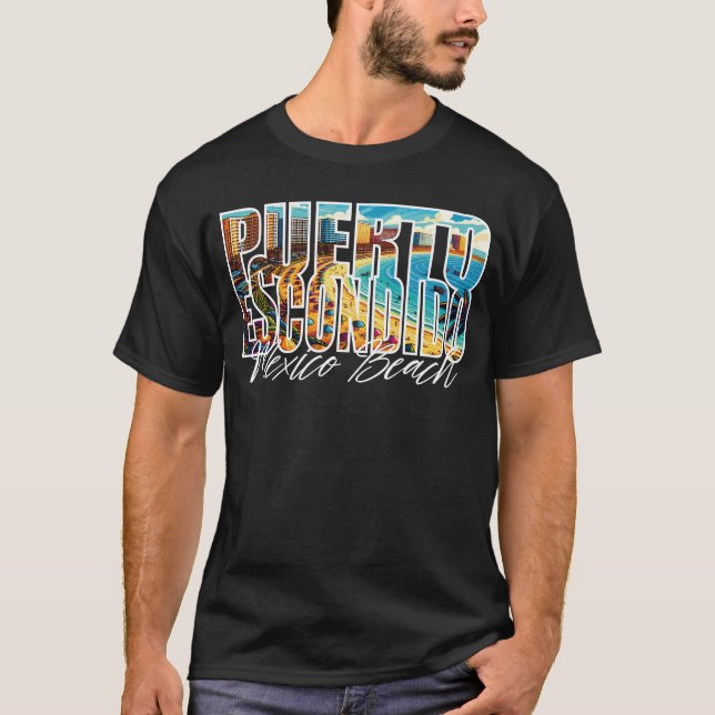 Exclusive Puerto Escondido Beach Lovers Vacation T-Shirt (Front)