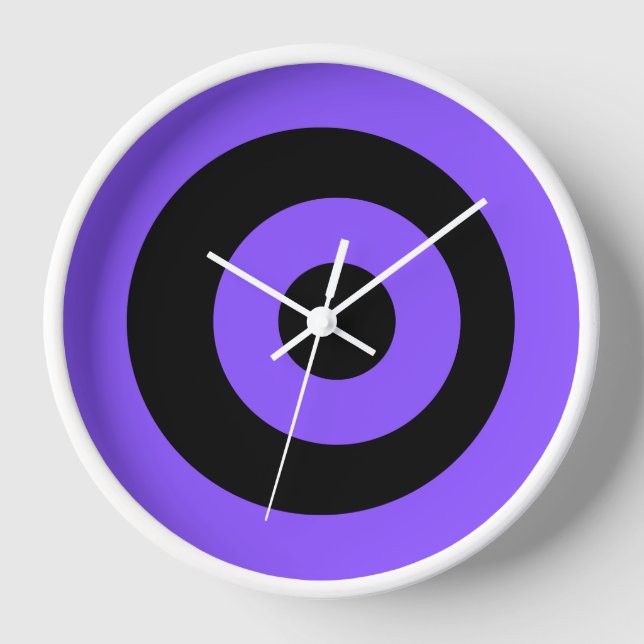 Exclusive Round Violet Black Wall Clock (Front)