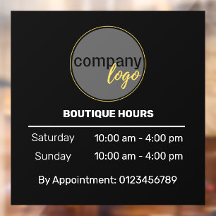 EXCLUSIVE SMALL BUSINESS HOURS APPOINTMENT WHITE  WINDOW CLING